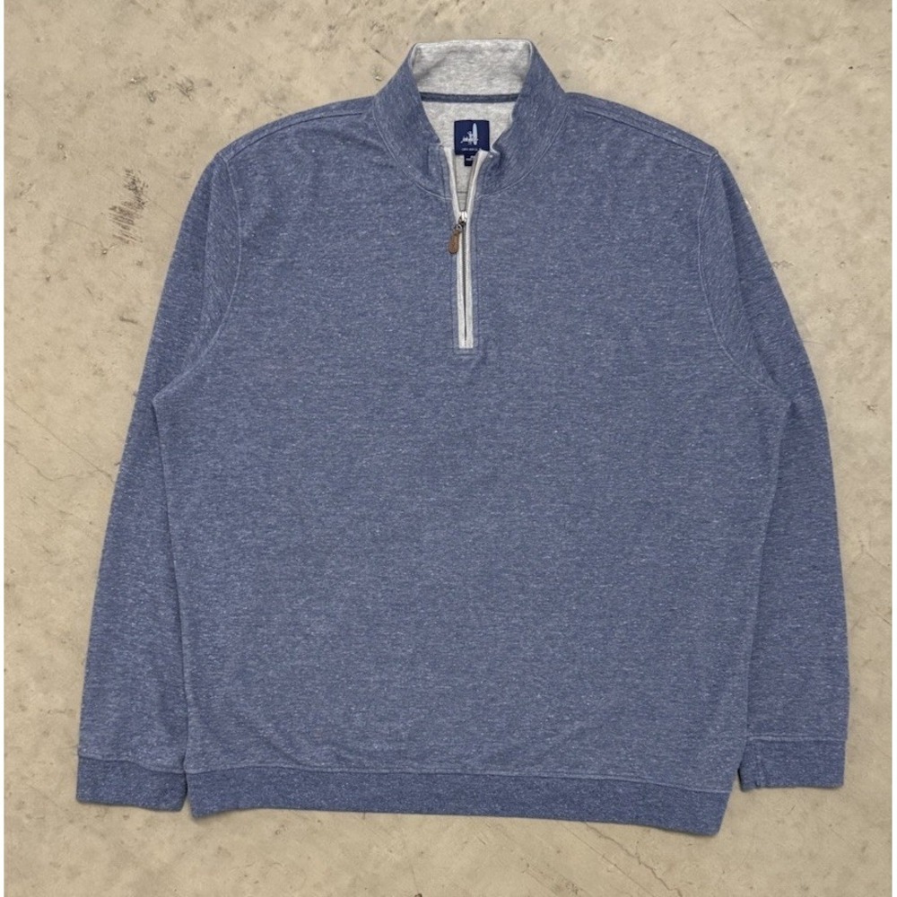 Johnnie O Heathered Blue 1/4 Zip Pullover Sweatshirt Men's XXL